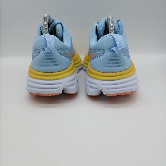 Hoka One One Lace-Up Bondi 8 Running Sneakers Shoes Blue Yellow Women's Size 9B - Picture 5 of 11
